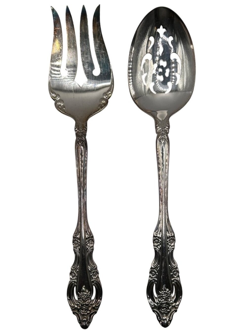Set of 2 Oneida community Silver Artistry Silver plate Serving Set 1965 pierced